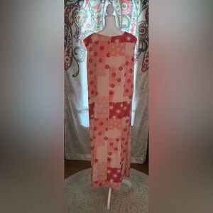 Elegant Floral Patchwork Maxi Dress - Red and orange nwot